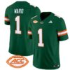 Cam Ward  #1 Miami Hurricanes Vapor  Stitched Green