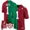 Jalen Hurts  #1 Alabama Crimson Tide Split  Game Stitched