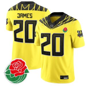 Jordan James  #20 Oregon Ducks Rose Bowl Patch Vapor  Yellow