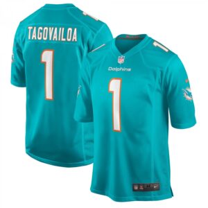 Tua Tagovailoa Miami Dolphins Game  - Aqua