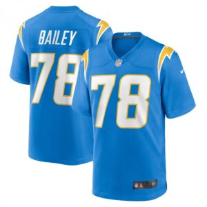 Zack Bailey Powder Blue Los Angeles Chargers Player Game