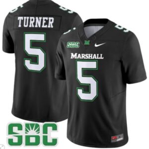 A.J. Turner  #5 Marshall Thundering Herd Vapor Patch College   Black