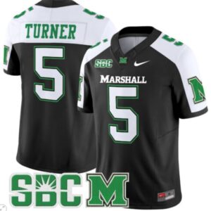 A.J. Turner  #5 Marshall Thundering Herd Vapor Patch College   Black Alternate