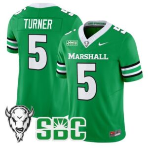 A.J. Turner  #5 Marshall Thundering Herd Vapor Patch College   Green