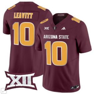 Sam Leavitt  #10 Arizona State Sun Devils Home Patch Vapor   Maroon