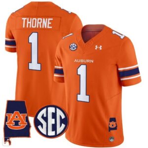 Payton Thorne  #1 Auburn Tigers Alabama Patch Vapor SEC   Orange