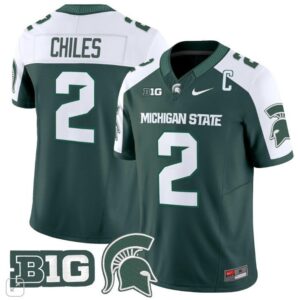 Aidan Chiles  #2 Michigan State Spartans Vapor B1G Patch   Green Alternate