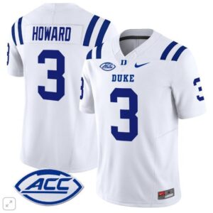 Alex Howard  #3 Duke Blue Devils ACC Vapor Patch College   White