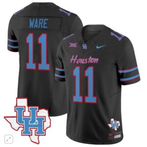 Andre Ware  #11 Houston Cougars Oilers Inspired Vapor Map   Black