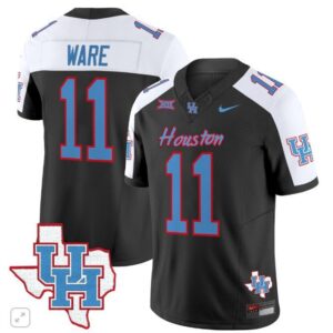 Andre Ware  #11 Houston Cougars Oilers Inspired Vapor Map   Black Alternate