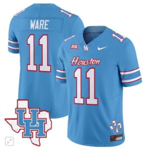 Andre Ware  #11 Houston Cougars Oilers Inspired Vapor Map   Blue