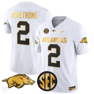 Andrew Armstrong  #2 Arkansas Razorbacks Home Vapor Patch   White Gold