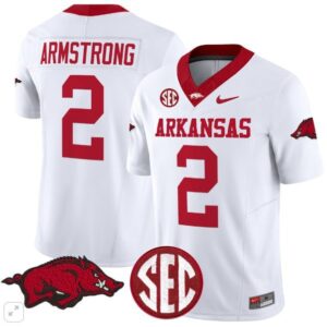 Andrew Armstrong  #2 Arkansas Razorbacks Home Vapor Patch College   White