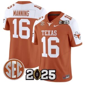 Arch Manning  #16 Texas Longhorns 2025 CFP Final Patch   Orange Alternate