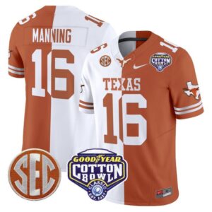 Arch Manning  #16 Texas Longhorns Cotton Bowl Patch College   Split