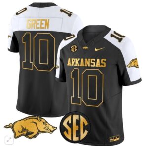 Arkansas Razorbacks Taylen Green  #10 Home Vapor Patch   Black Alternate