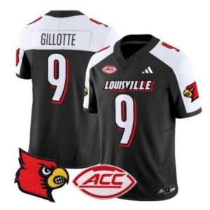 Ashton Gillotte  #9 Louisville Cardinals ACC Vapor Patch   Black Alternate