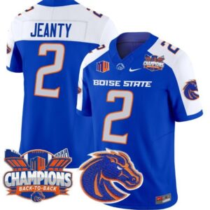 Ashton Jeanty  #2 Boise State Broncos Championship Back To Back   Royal Alter