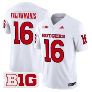 Athan Kaliakmanis  #16 Rutgers Scarlet Knights Vapor Patch College   White
