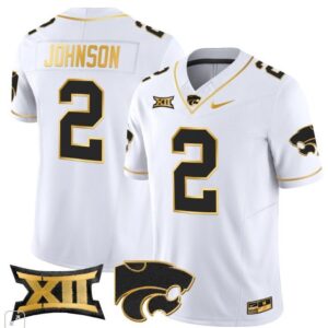 Avery Johnson  #2  Kansas State Wildcats Vapor Patch College   White Gold