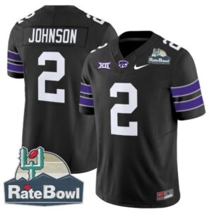 Avery Johnson  #2 Kansas State Wildcats 2025 Rate Bowl Patch   Black