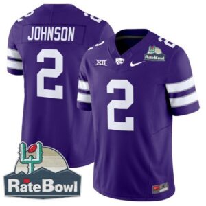 Avery Johnson  #2 Kansas State Wildcats 2025 Rate Bowl Patch   Purple