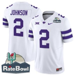 Avery Johnson  #2 Kansas State Wildcats 2025 Rate Bowl Patch   White