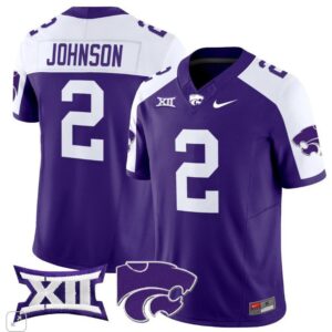 Avery Johnson  #2 Kansas State Wildcats Vapor Patch College   Purple Alternate