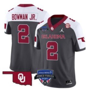 B. Bowman  #2 Oklahoma Sooners 2025 Armed Forces Bowl Patch   Anthracite Alt