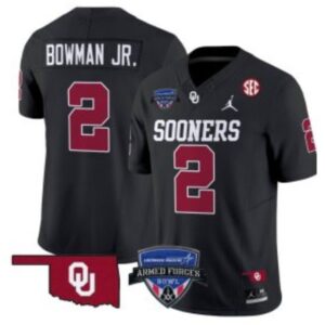 B. Bowman  #2 Oklahoma Sooners 2025 Armed Forces Bowl Patch   Black