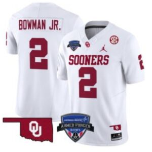 B. Bowman  #2 Oklahoma Sooners 2025 Armed Forces Bowl Patch   White