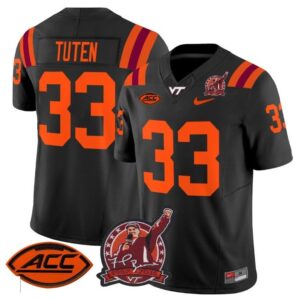 Bhayshul Tuten  #33 Virginia Tech Hokies Coach Frank Beamer Patch   Black