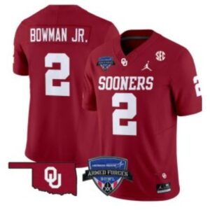 Billy Bowman  #2 Oklahoma Sooners 2025 Armed Forces Bowl Patch   Crimson