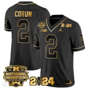 Blake Corum  #2 Michigan Wolverines 2024 CFP National Champions Vapor  Black Gold
