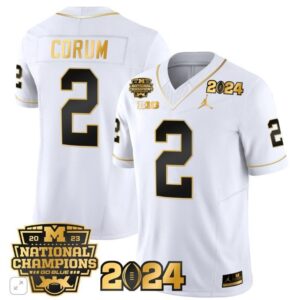 Blake Corum  #2 Michigan Wolverines 2024 CFP National Champions Vapor  White Gold