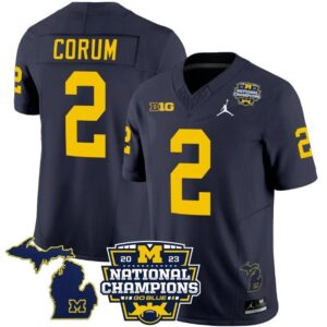 Blake Corum  #2 Michigan Wolverines National Champions Vapor Map   Navy