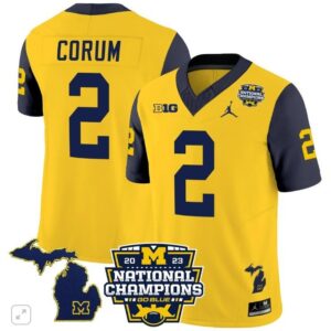 Blake Corum  #2 Michigan Wolverines National Champions Vapor Map  Sleeves Navy