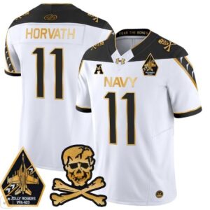 Blake Horvath  #11 Navy Midshipmen Vapor Patch College   White Gold