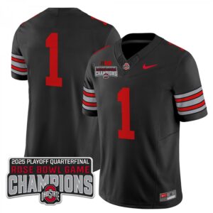 Blank Name  #1  Ohio State Buckeyes 2025 Rose Bowl Champions   Black