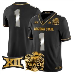 Blank Name  #1 Arizona State Sun Devils 2025 Peach Bowl Gold Vapor  Black Limited