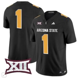 Blank Name  #1 Arizona State Sun Devils Home Patch Vapor   Black