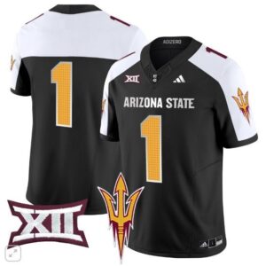 Blank Name  #1 Arizona State Sun Devils Home Patch Vapor   Black Alternate