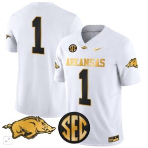 Blank Name  #1 Arkansas Razorbacks Home Vapor Patch   White Gold