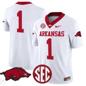 Blank Name  #1 Arkansas Razorbacks Home Vapor Patch College   White