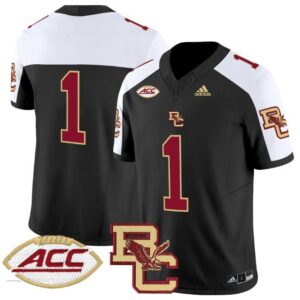 Blank Name  #1 Boston College Eagles 2024 Vapor Patch   Black Alternate