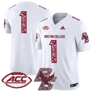 Blank Name  #1 Boston College Eagles 2024 Vapor Patch Limited   White