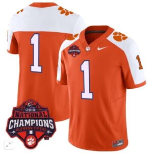 Blank Name  #1 Clemson Tigers National Champions Patch   Orange Alternate