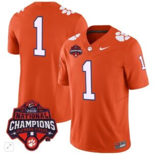Blank Name  #1 Clemson Tigers National Champions Patch Vapor  All  Orange