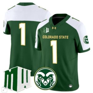 Blank Name  #1 Colorado State Rams Home Vapor Patch College   Green Alternate