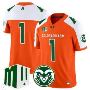 Blank Name  #1 Colorado State Rams Home Vapor Patch College   Orange Alternate